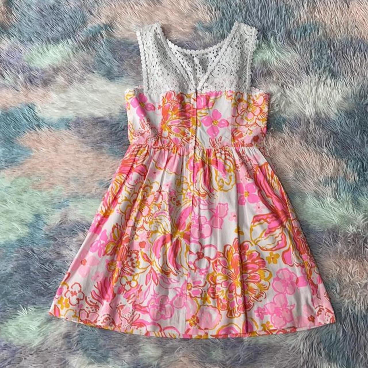 Lilly Pulitzer Women's Pink and Orange Dress | Depop