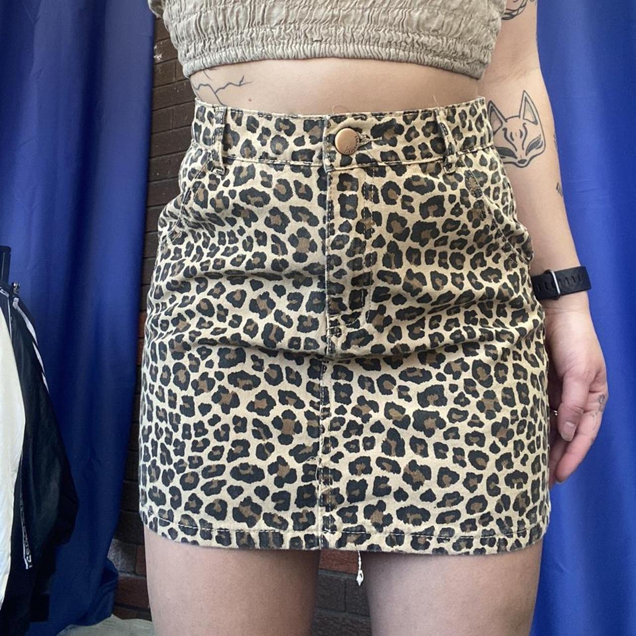 Leopard print shop skirt city beach