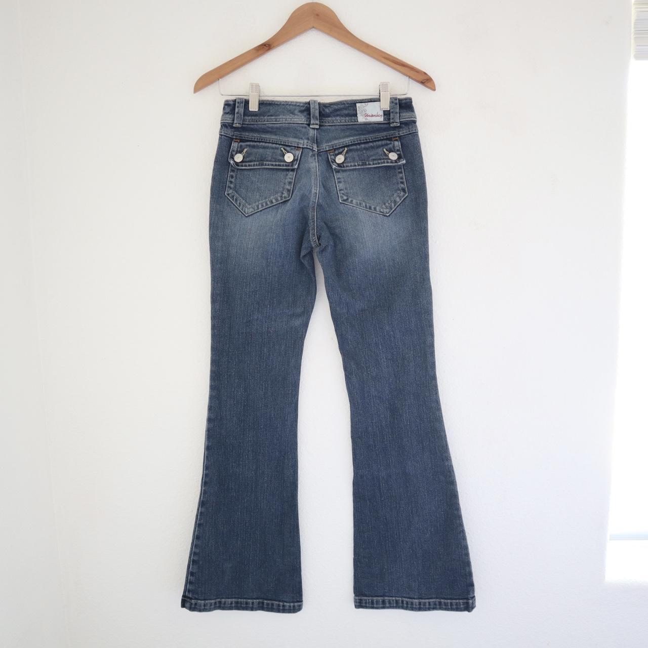 Y2K low rise dark wash flare jeans from Union Bay.... - Depop