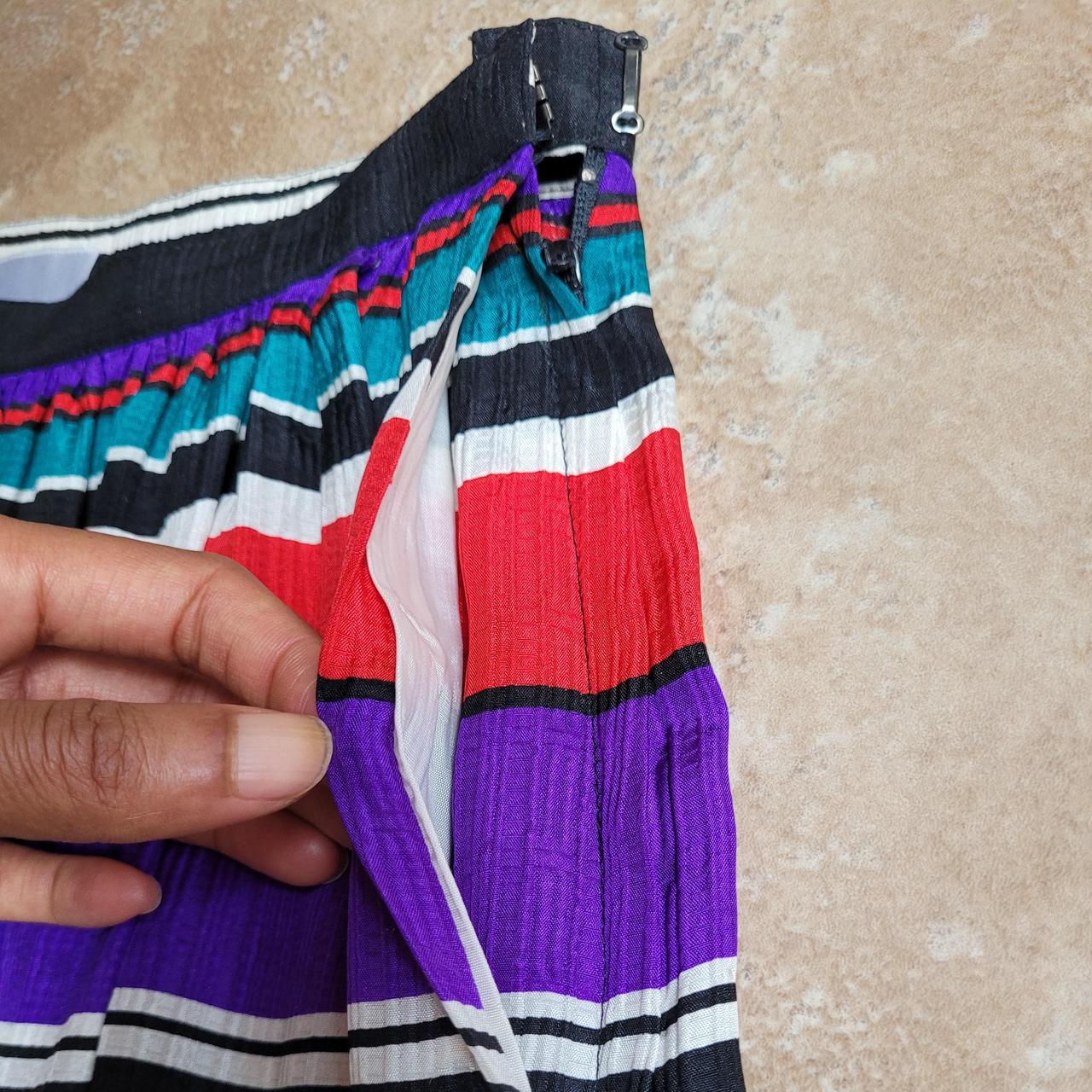 Product Image 4 - Vintage Striped Multicolor Silk Skirt