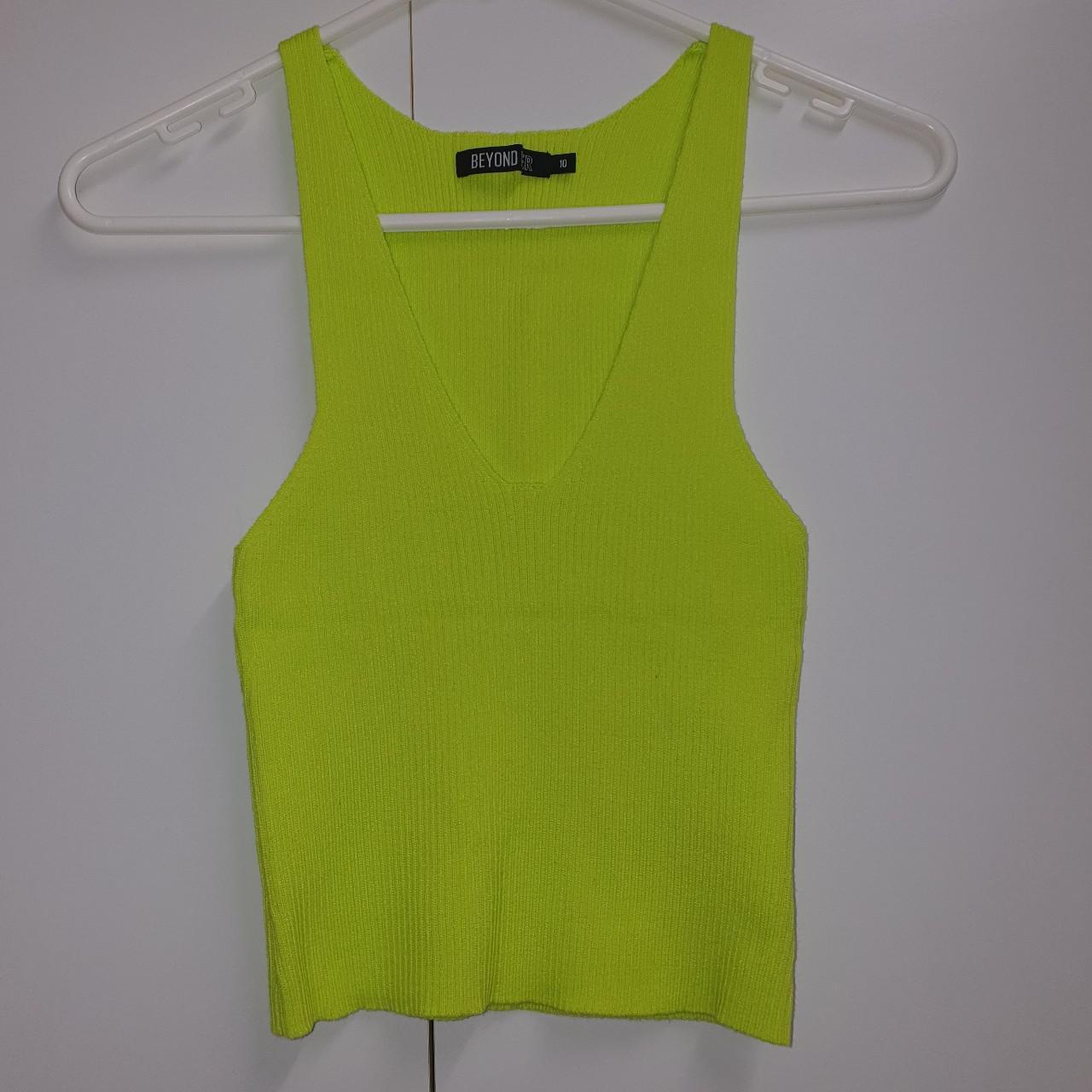 Neon Yellowgreenlime Ribbed Tank Crop Top Size Depop 2439