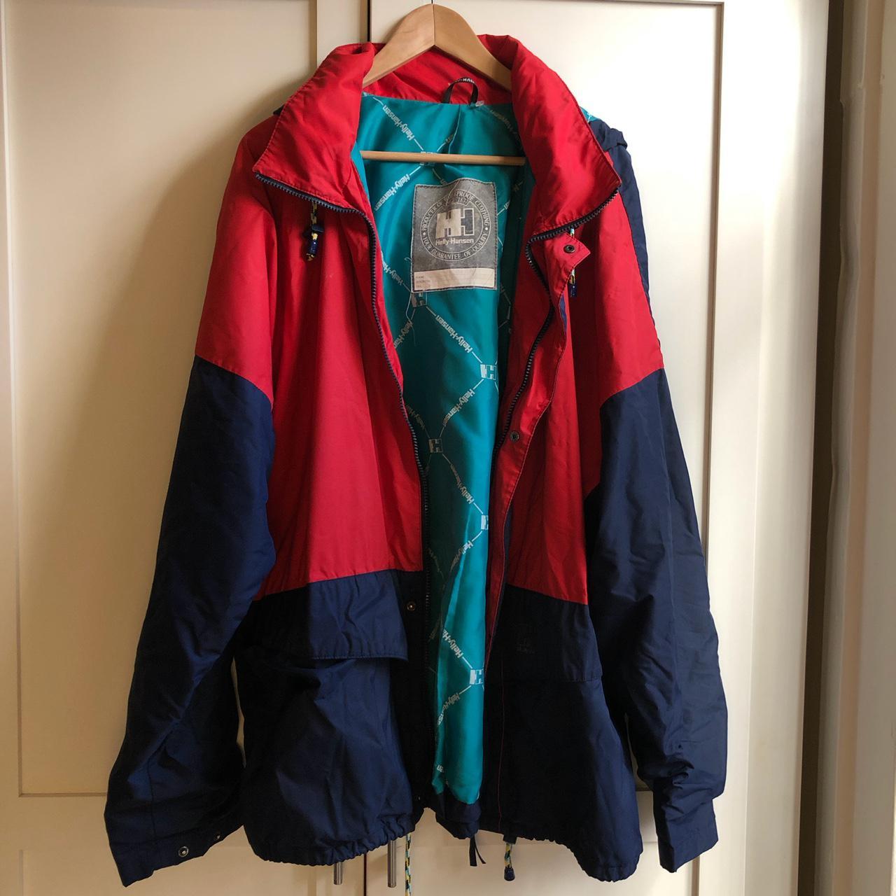 Helly Hansen Men's Navy and Red Jacket | Depop