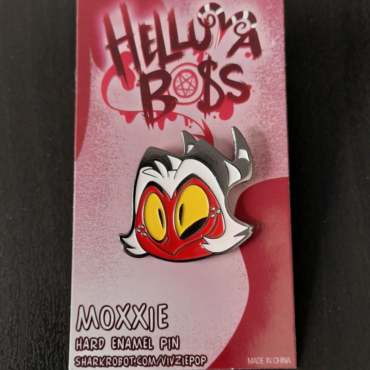 Moxxie Hard Enamel Pin Helluva Boss Shark Robot... - Depop