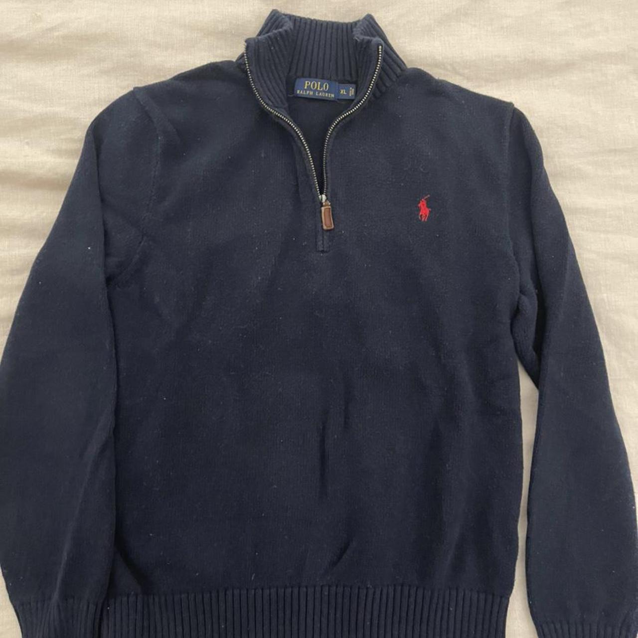 Polo Ralph Lauren navy quarter zip. Men’s XL.... - Depop