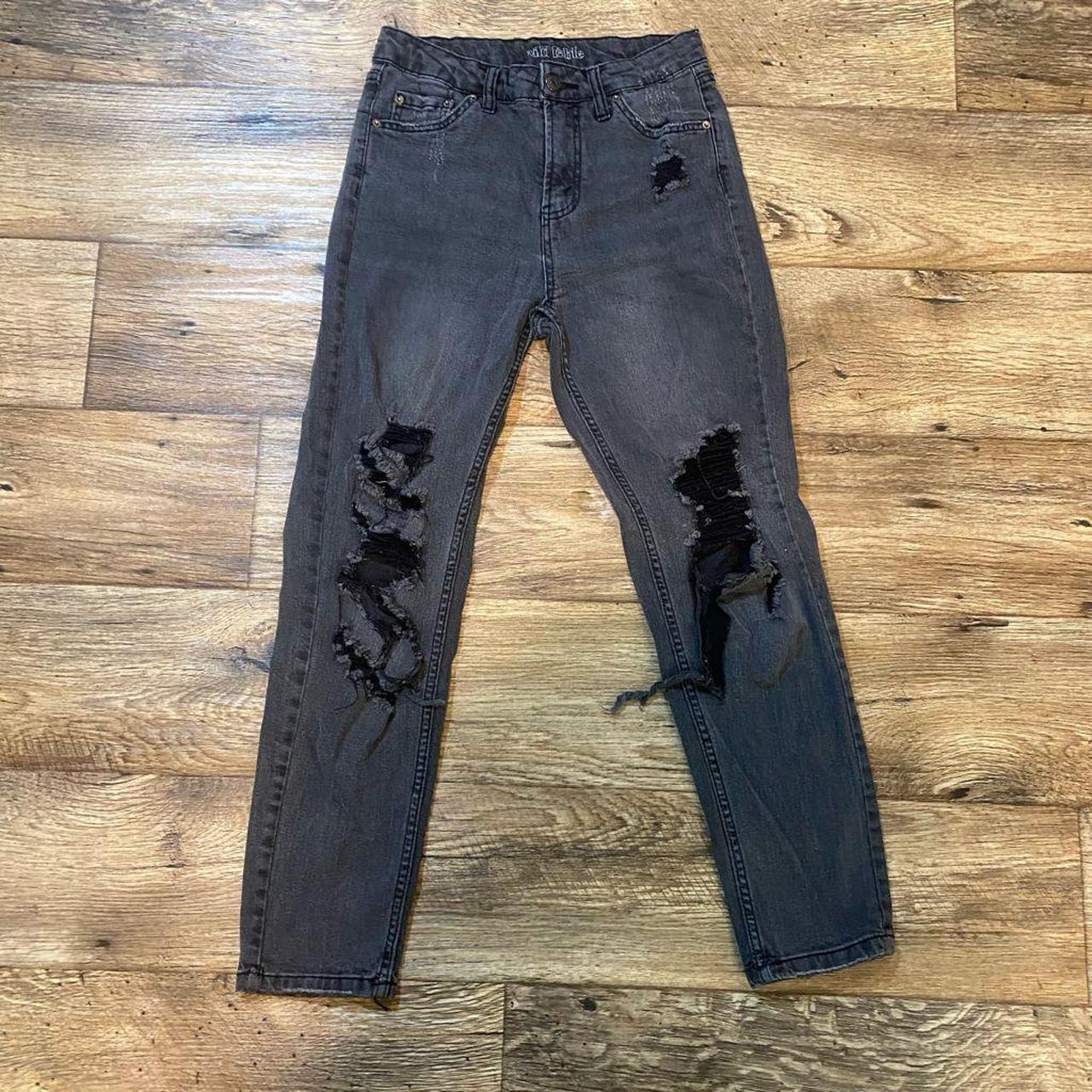 Wild Fable Faded Black Distressed Skinny Jeans Size... - Depop