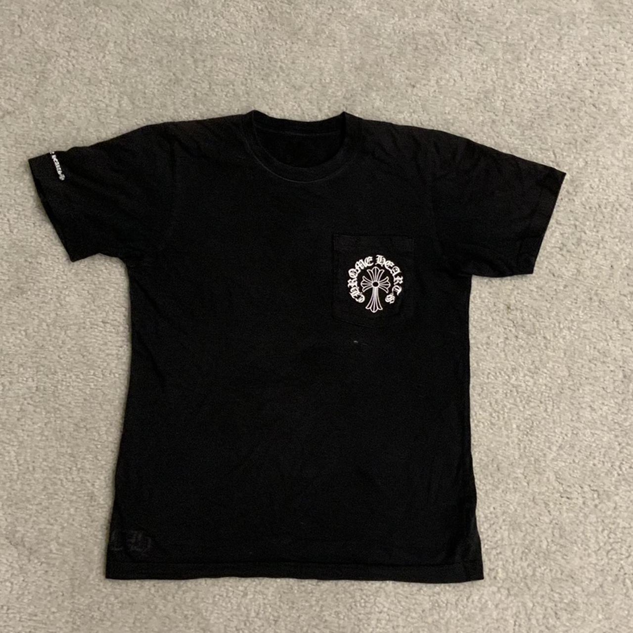 black chrome hearts t shirt size s 9/10 condition... - Depop