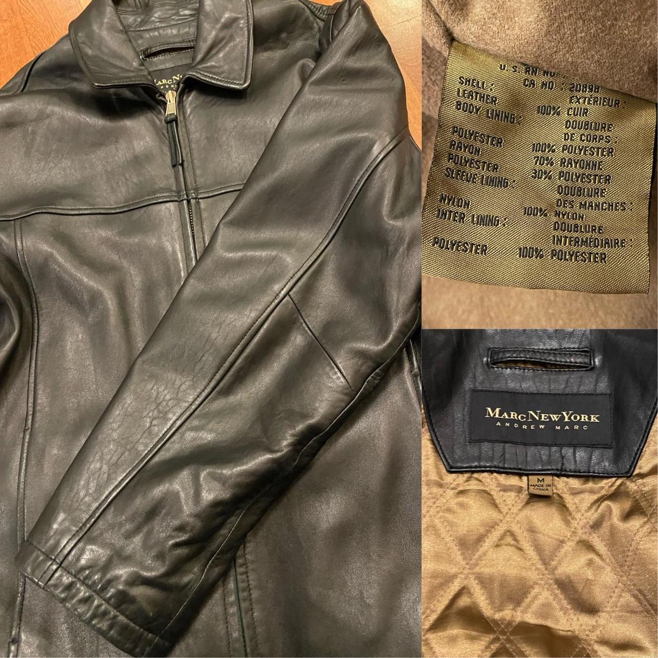 Andrew Marc VTG 90s Lambskin Leather Jacket Vintage... - Depop