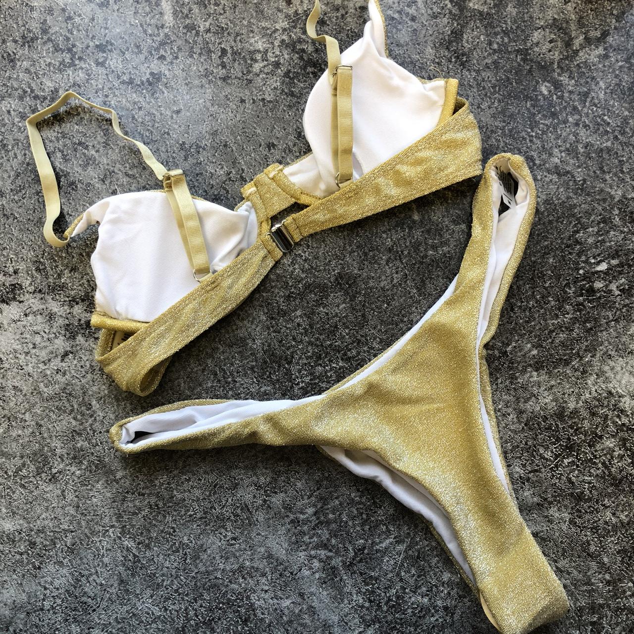 Women's Gold Bikinis-and-tankini-sets | Depop