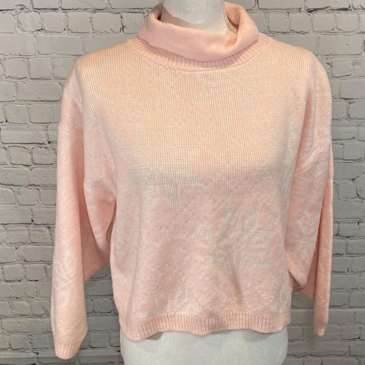 Women's Pink and White Jumper | Depop