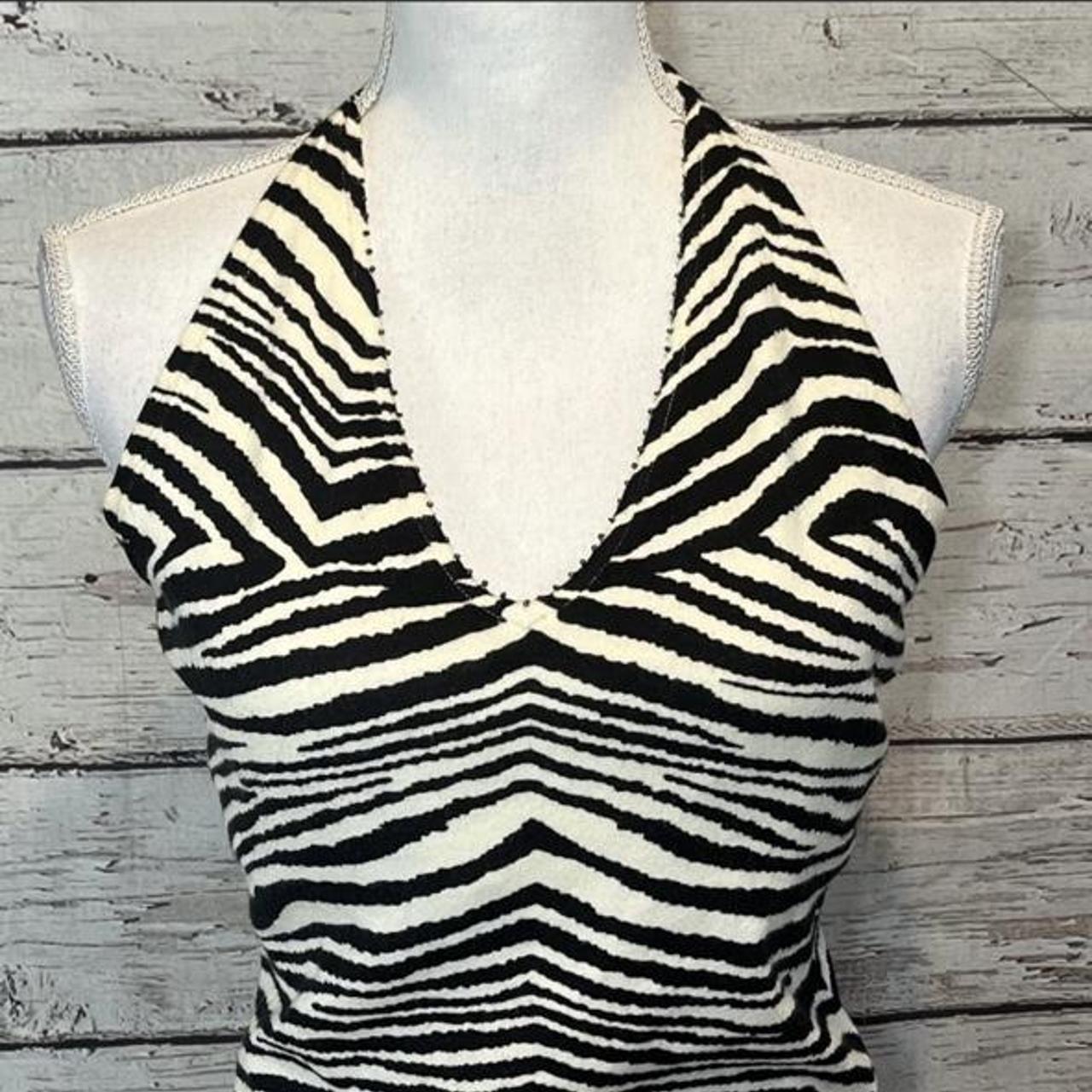 The Limited Zebra Print Halter Top Gently Used Depop