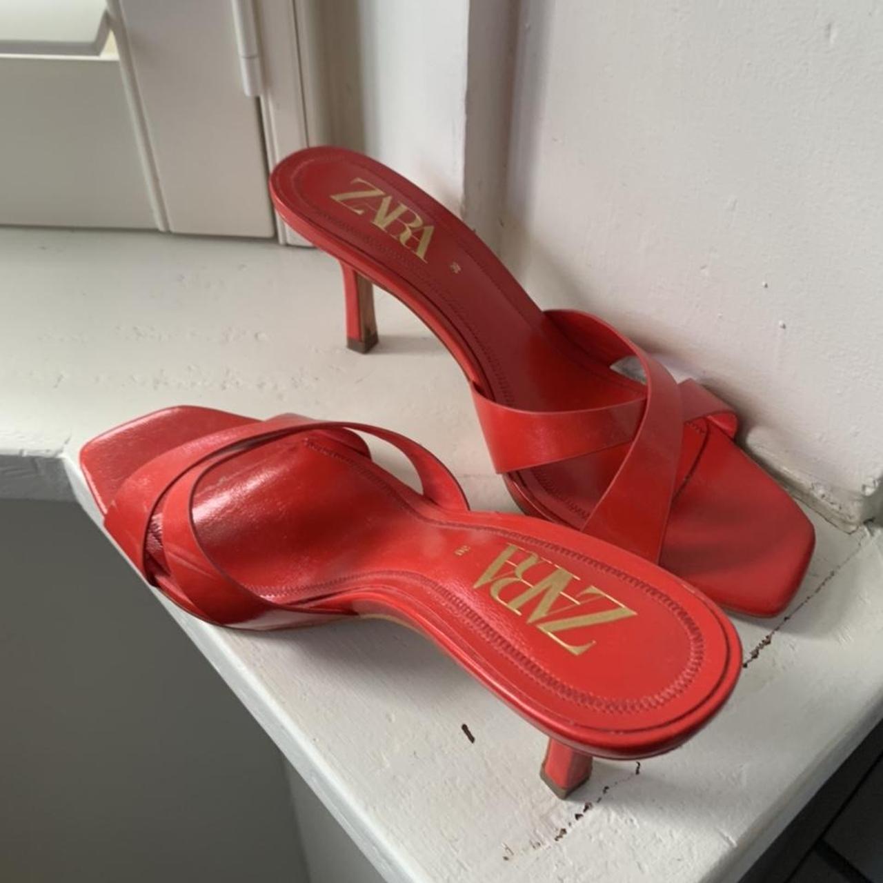 Zara red kitten heel. Worn a handful of times. Size 39. Depop