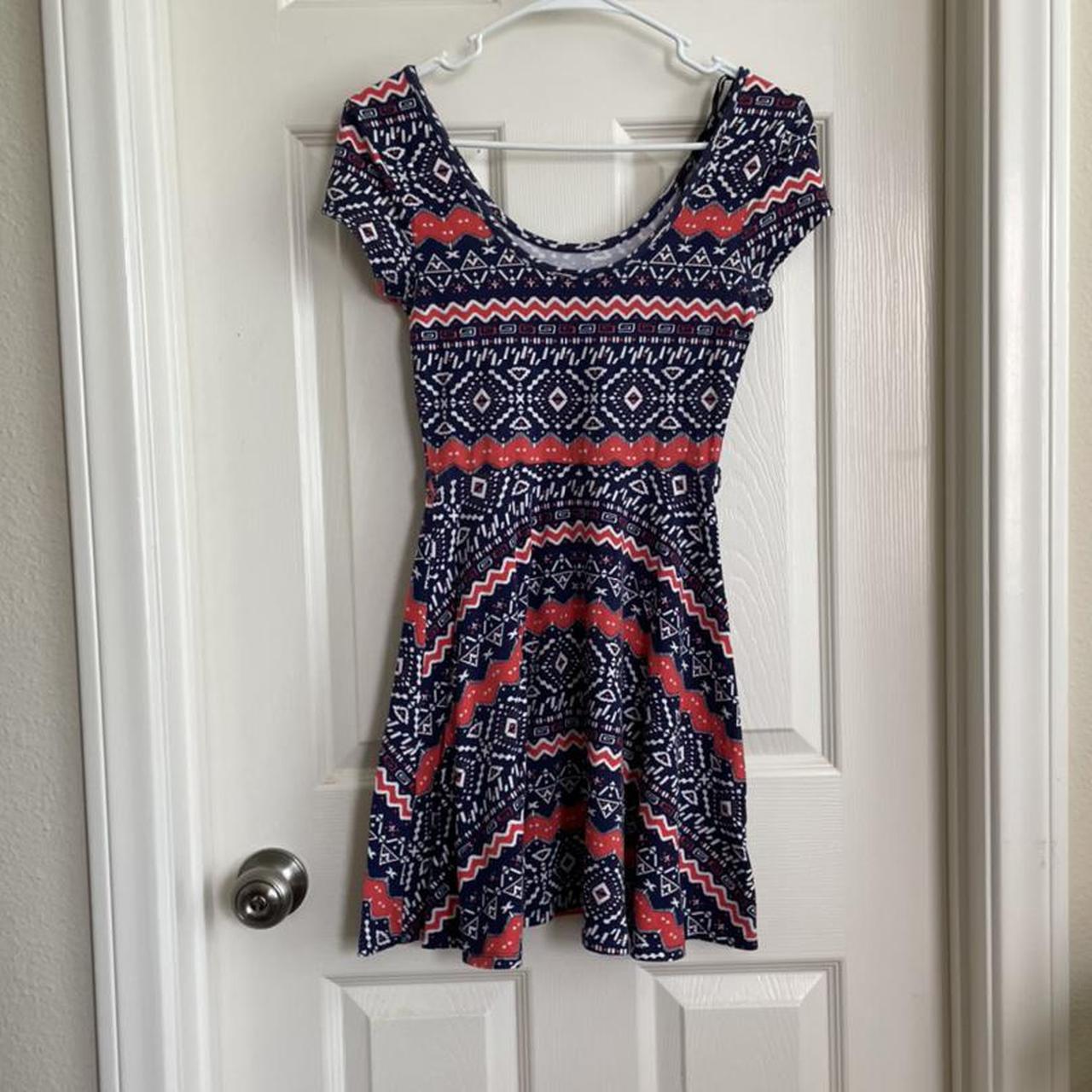 Papaya Women's Navy and Pink Dress | Depop