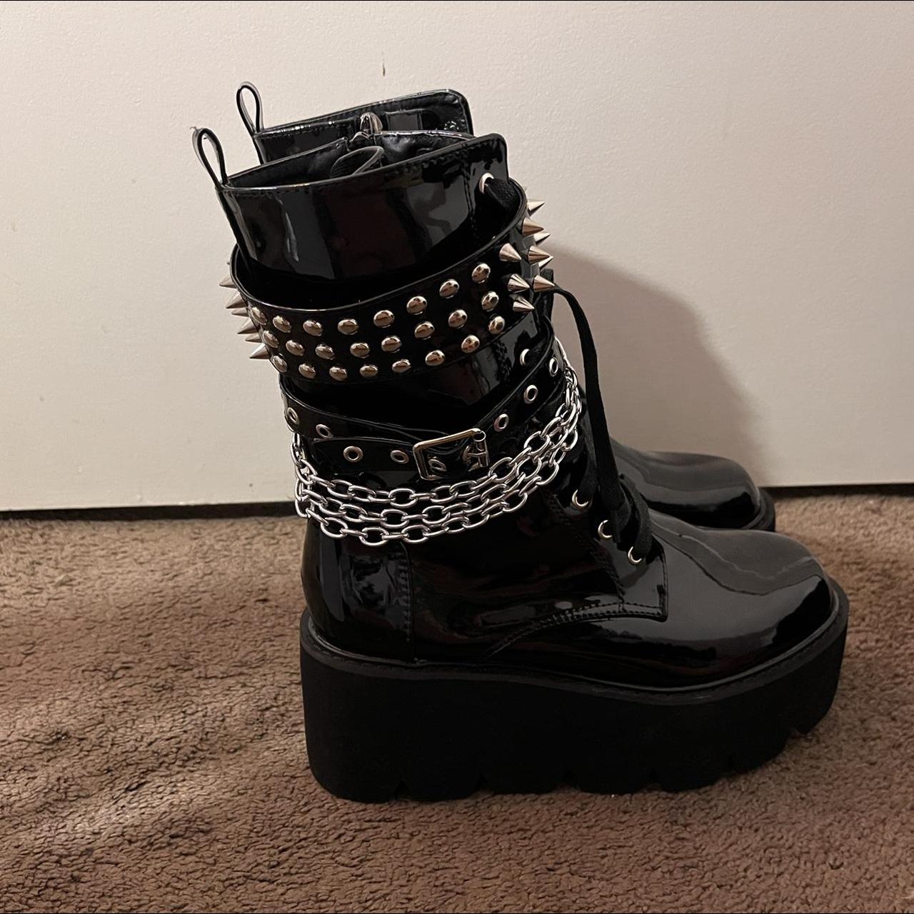 black metal boots