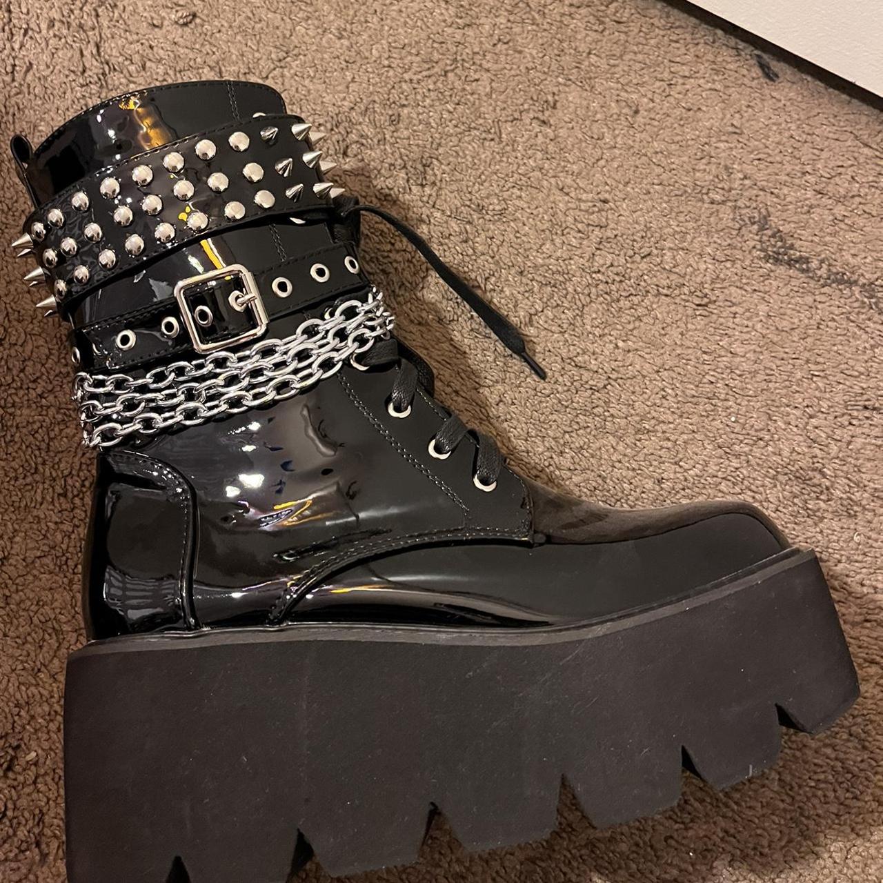 black metal boots