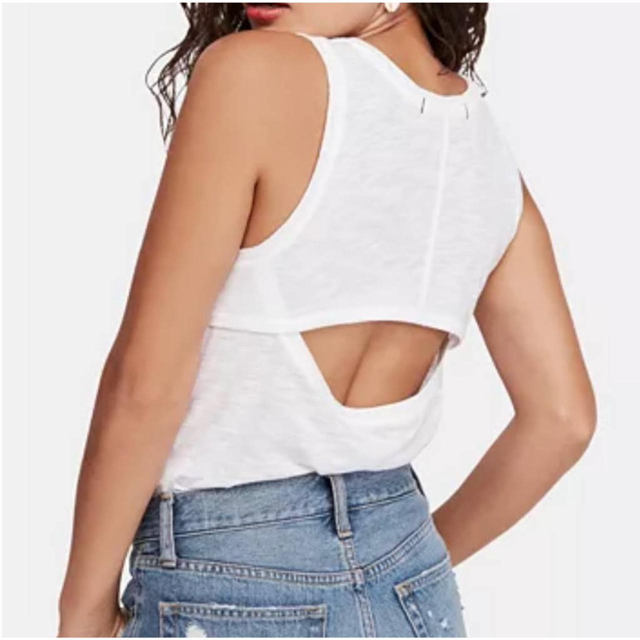 Free People Women's White and Blue Vests-tanks-camis (4)