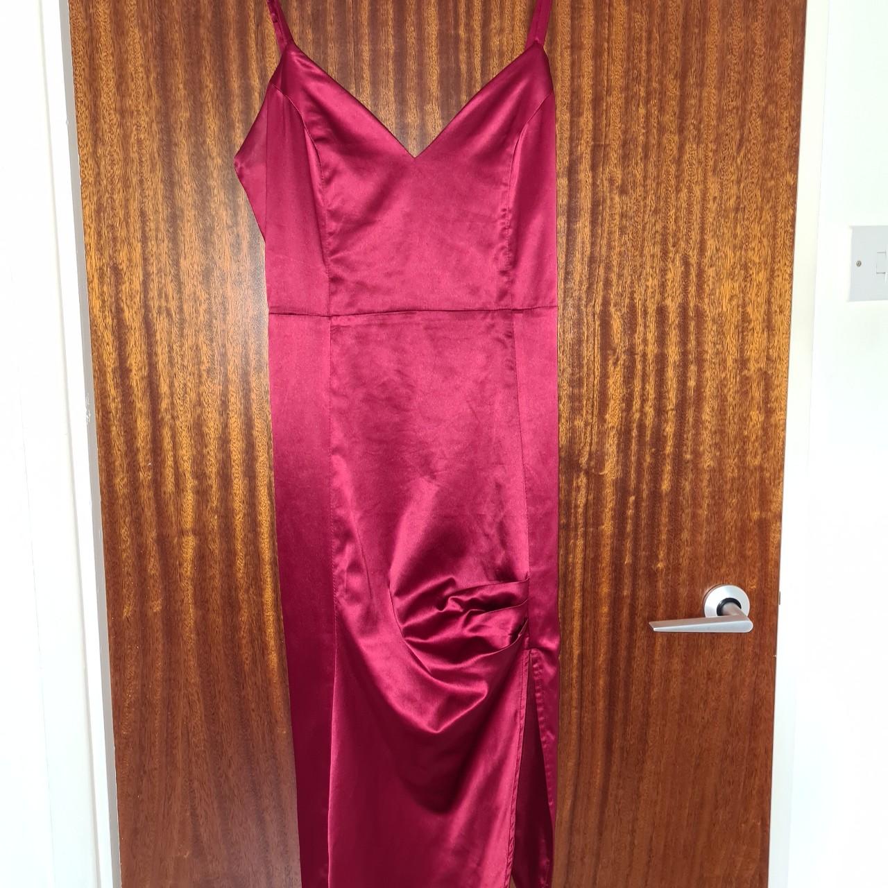 Oh poly satin dark red dress. Great... - Depop