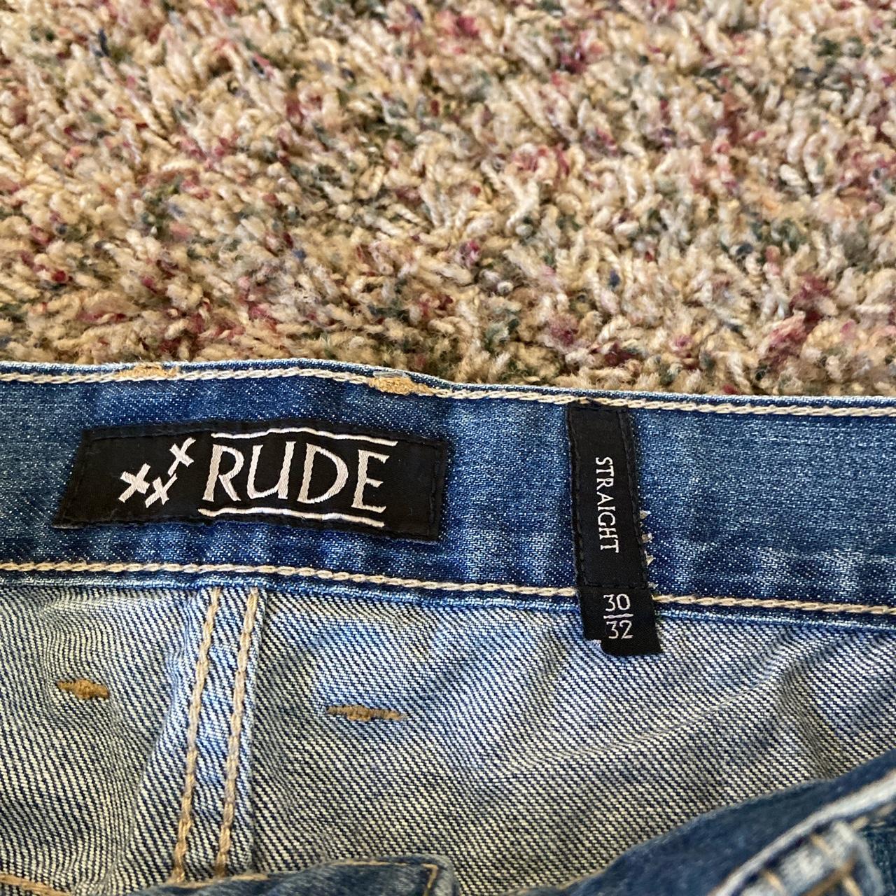 Rude Xxx blue Jean cut off shorts 30” worn quite a... - Depop