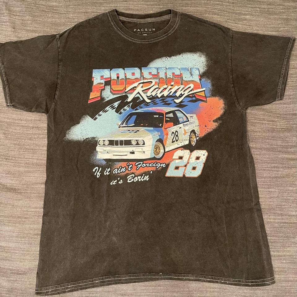 Pacsun Men's Foreign Racing T-Shirt in White - Size XL