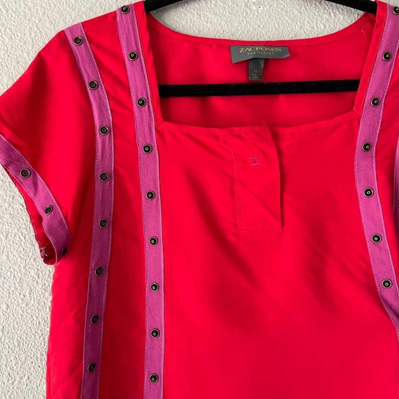 Zac Posen Women's Red and Pink Blouse (3)