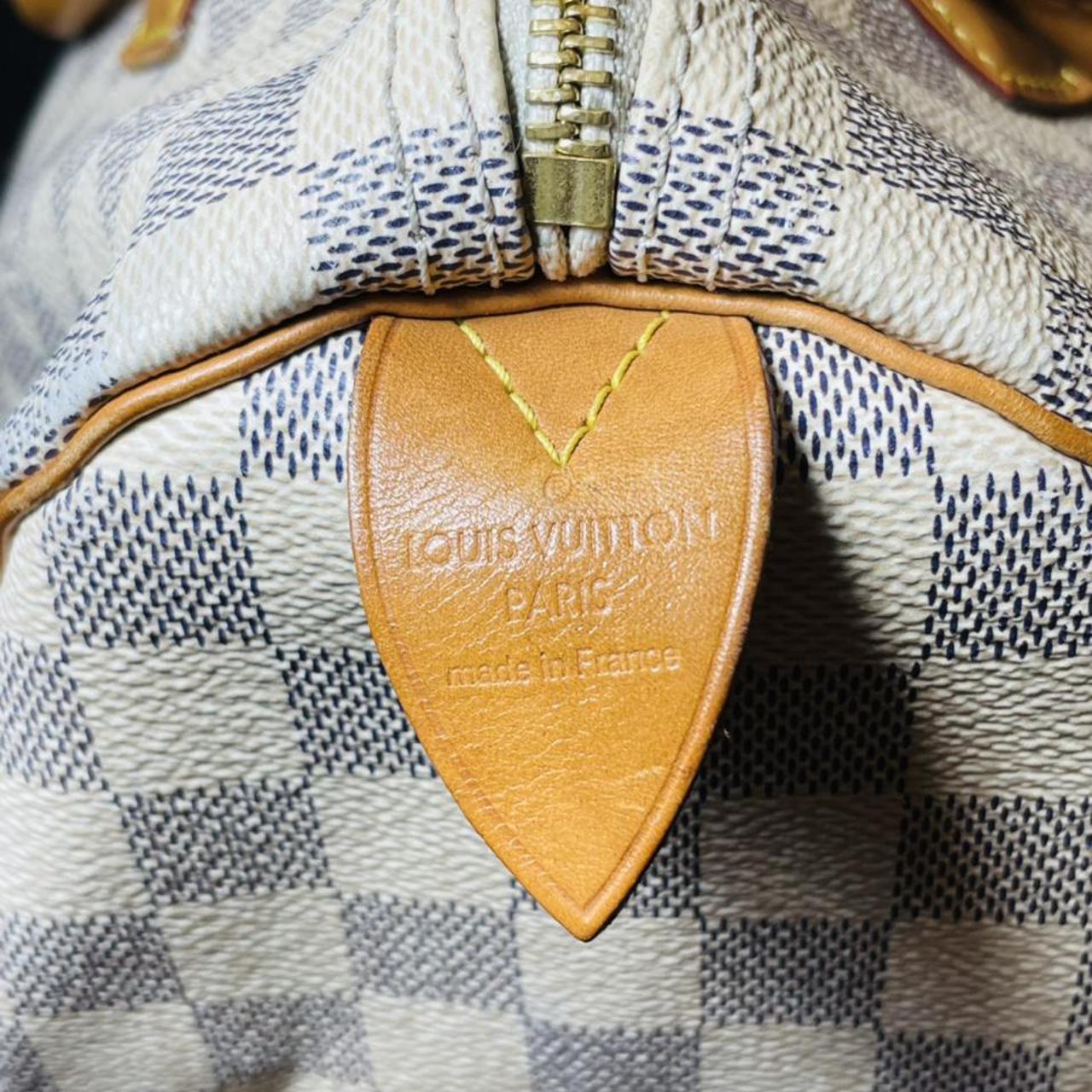 Used once Louis Vuitton Speedy Damier Azur Leather - Depop