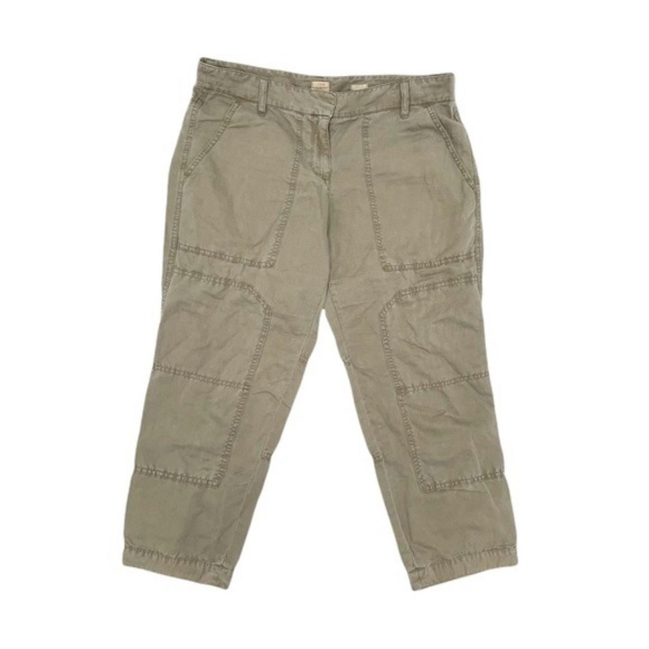 J. Crew City Fit Crop Cargo Pants Linen Cotton Blend - Depop