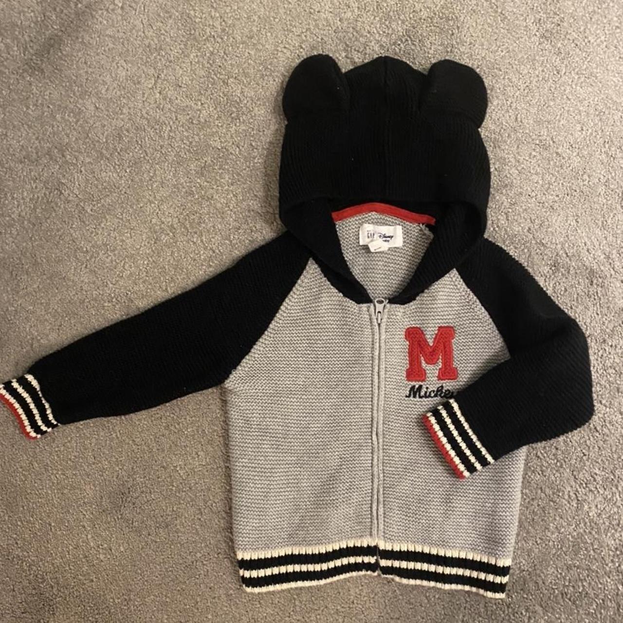 Baby GAP Mickey Mouse knitted hooded zipper age 18... - Depop