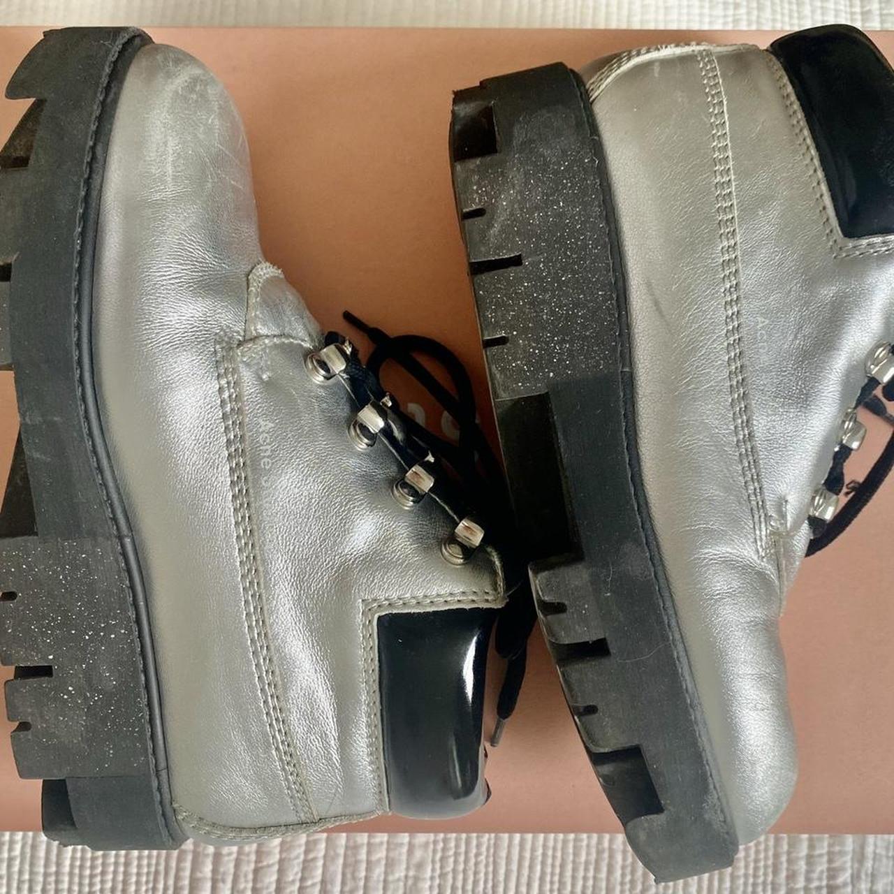 ACNE STUDIOS metallic hiking boots 36 Acne studios