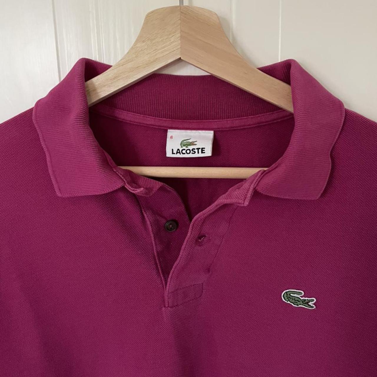 Incredible Lacoste magenta red polo shirt in... - Depop