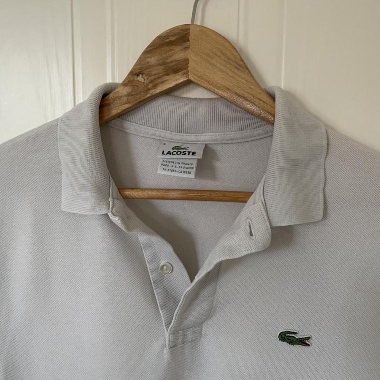 Iconic Lacoste white polo shirt, men’s size 3 which... - Depop