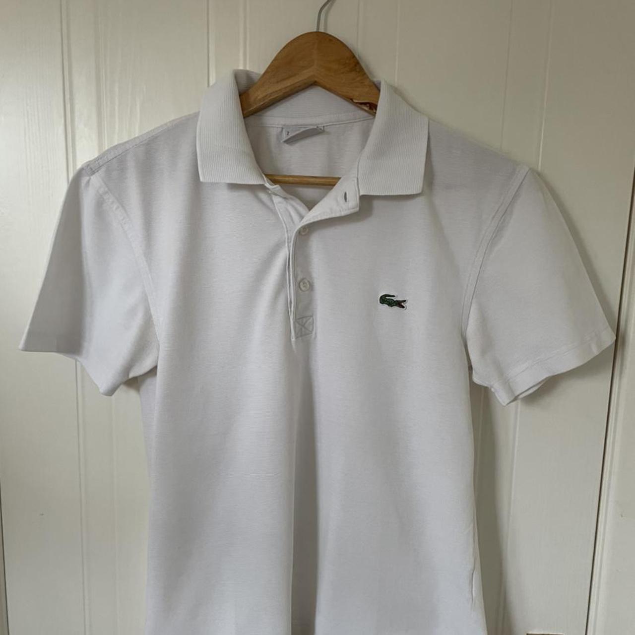 😍 Lacoste immaculate white mesh polo shirt size 2,... - Depop