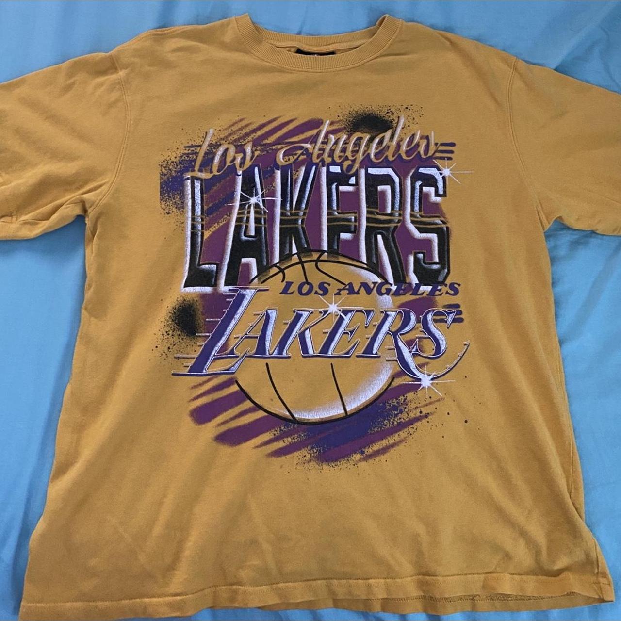 NBA Men's Yellow and Purple T-shirt | Depop