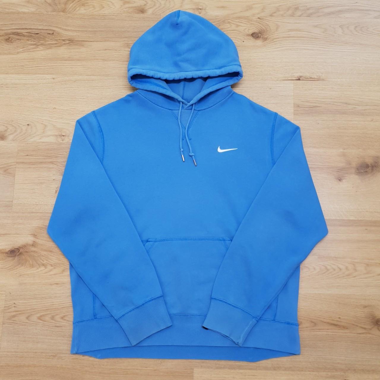 Nike Hoodie - Sky Blue / Embroidered Mini Swoosh... - Depop