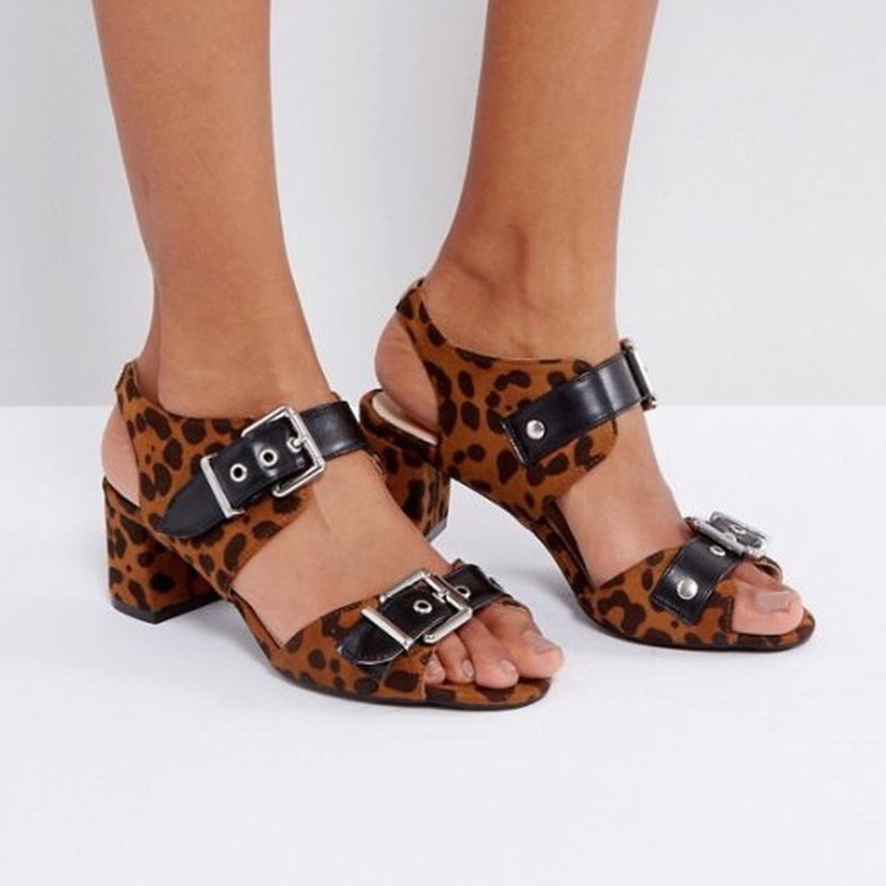 Depop River Island Leopard Print Sandals WORN ONCE- River Island