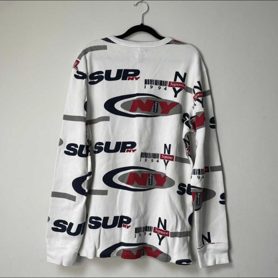 Supreme NY waffle thermal Size : L Colour : white... - Depop