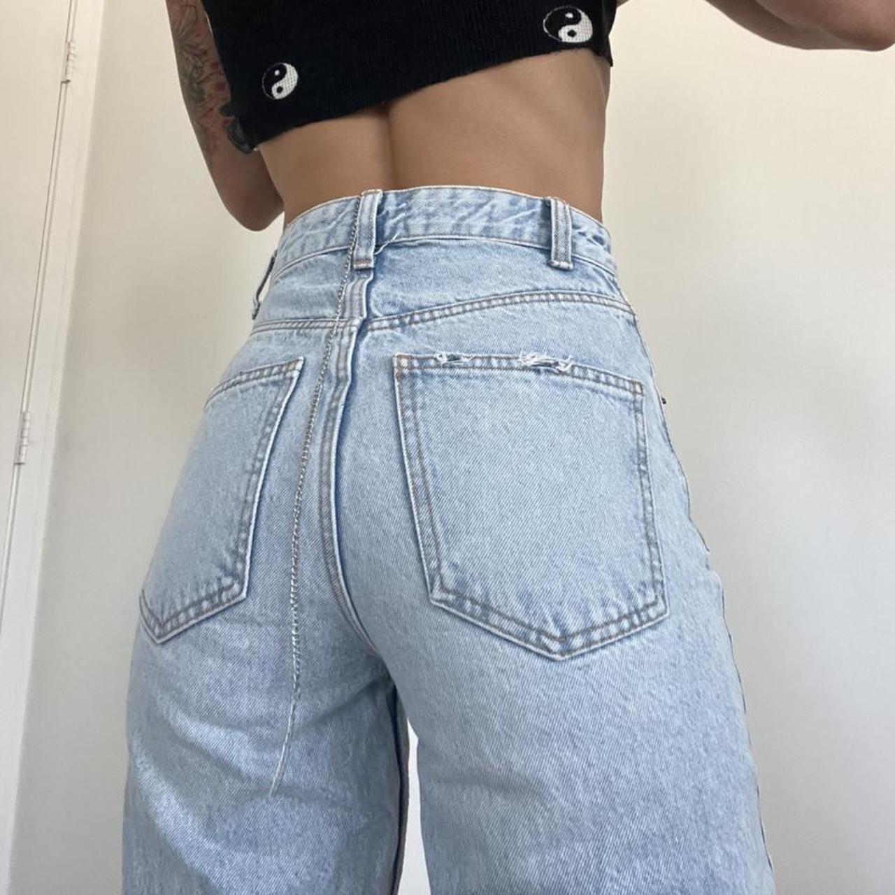 Extra grungy light wash Zara jeans!! These are so... Depop