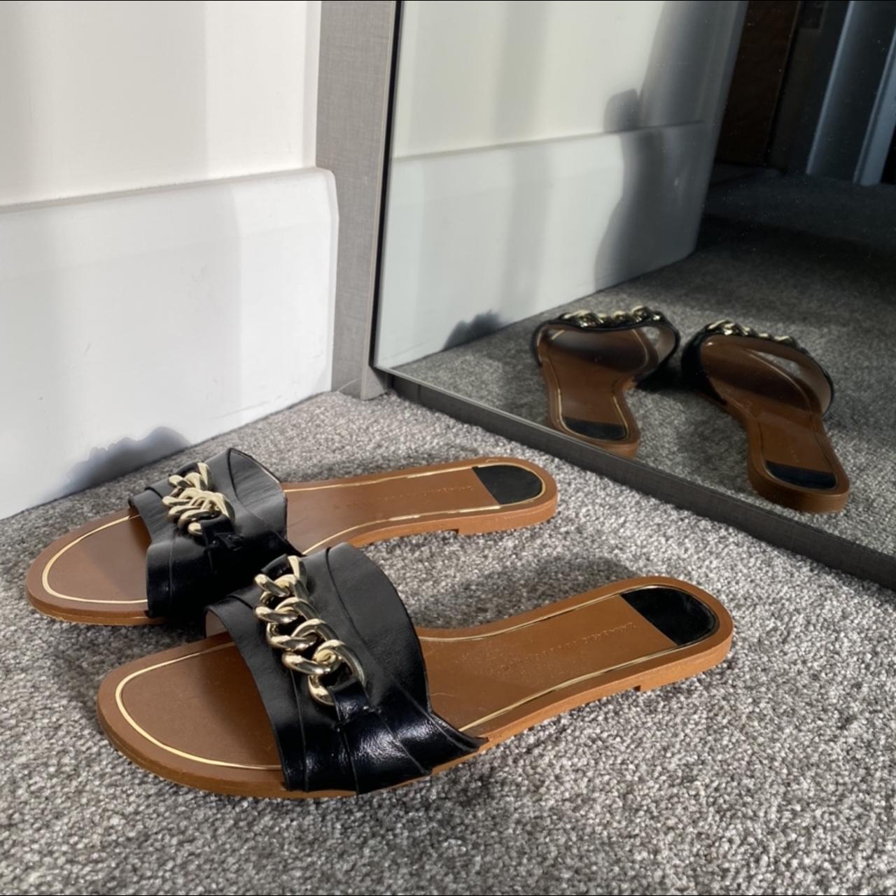 Zara best sale gold slides