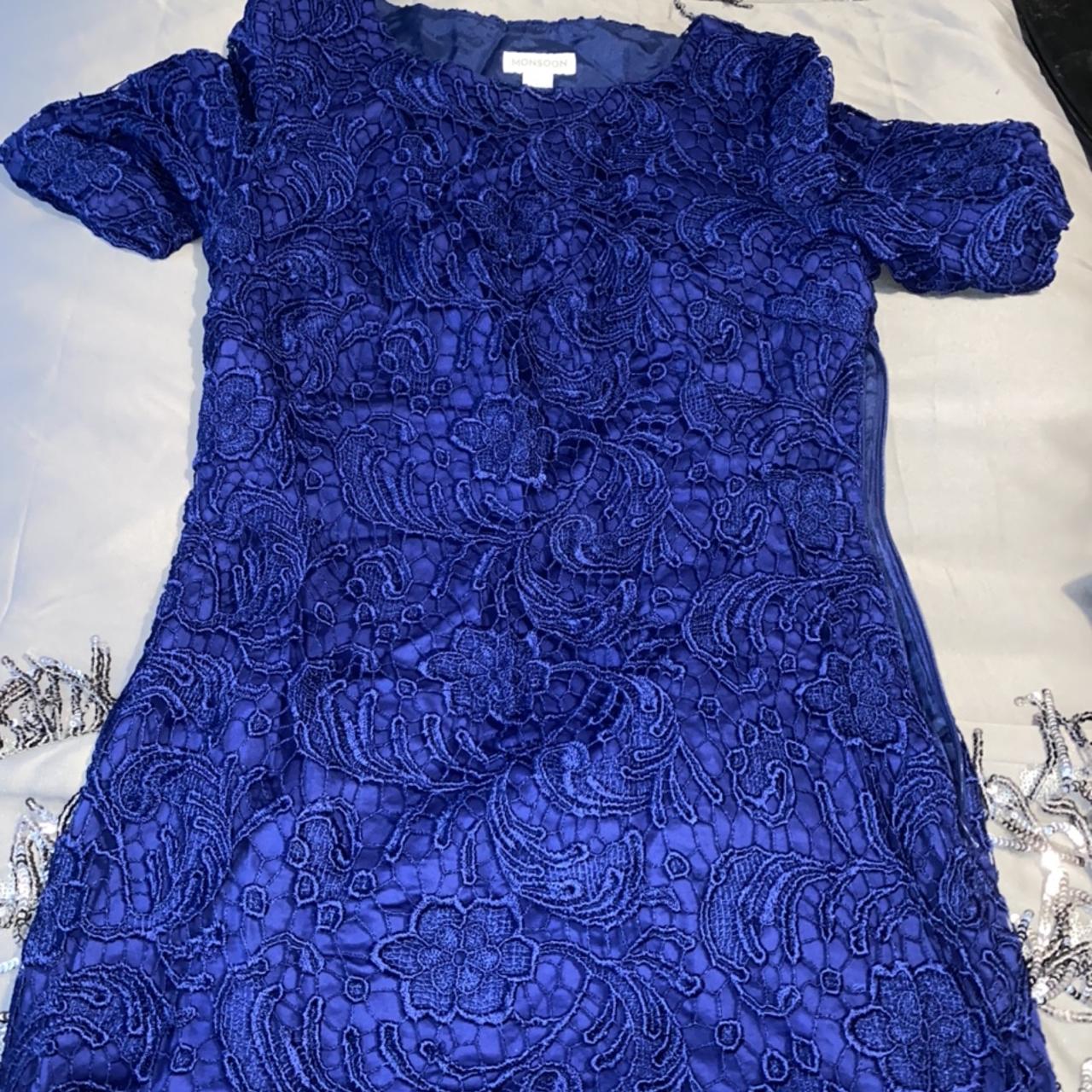 Monsoon royal blue lace mini dress could also been... - Depop