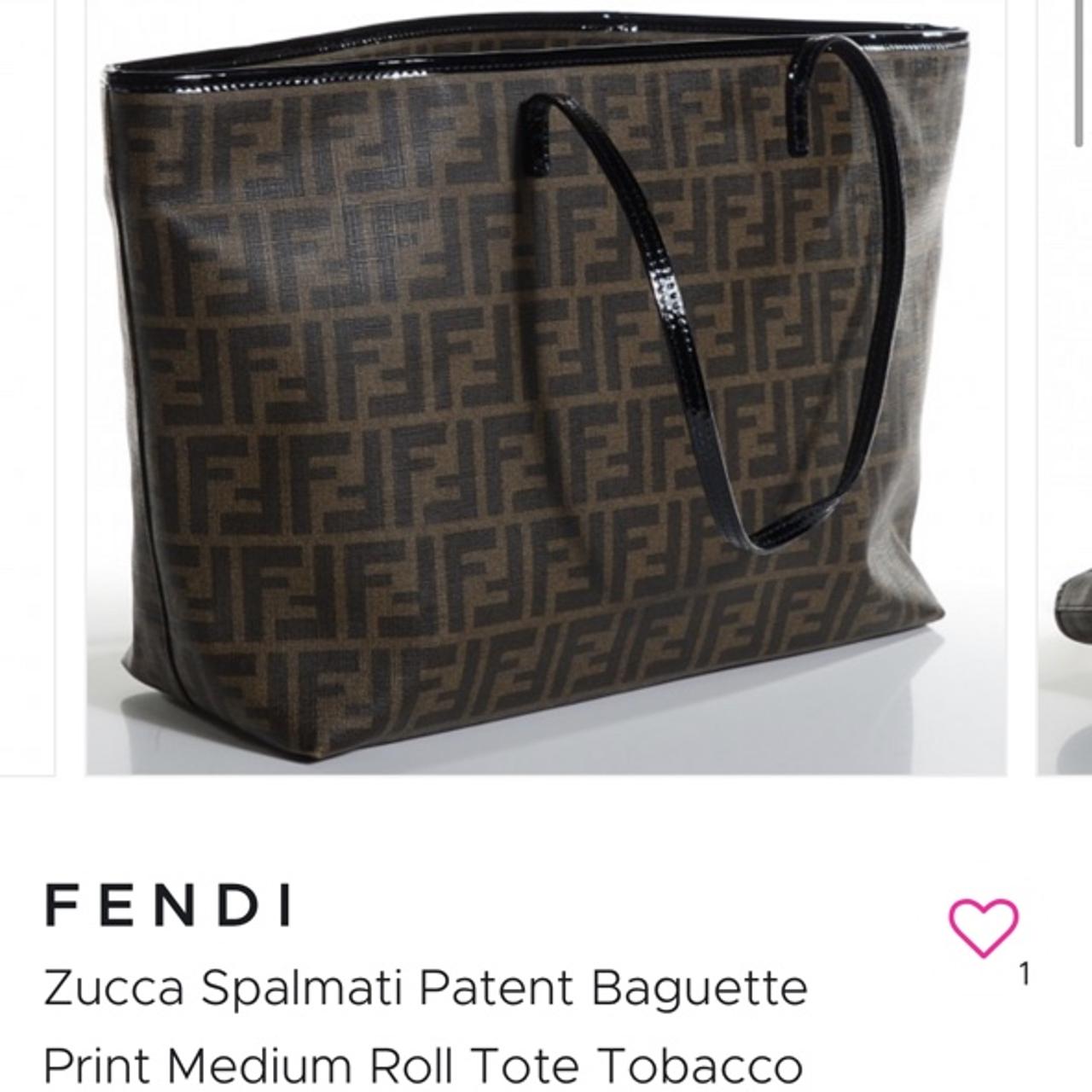 Fendi Zucca Spalmati Medium Roll Tote Tobacco