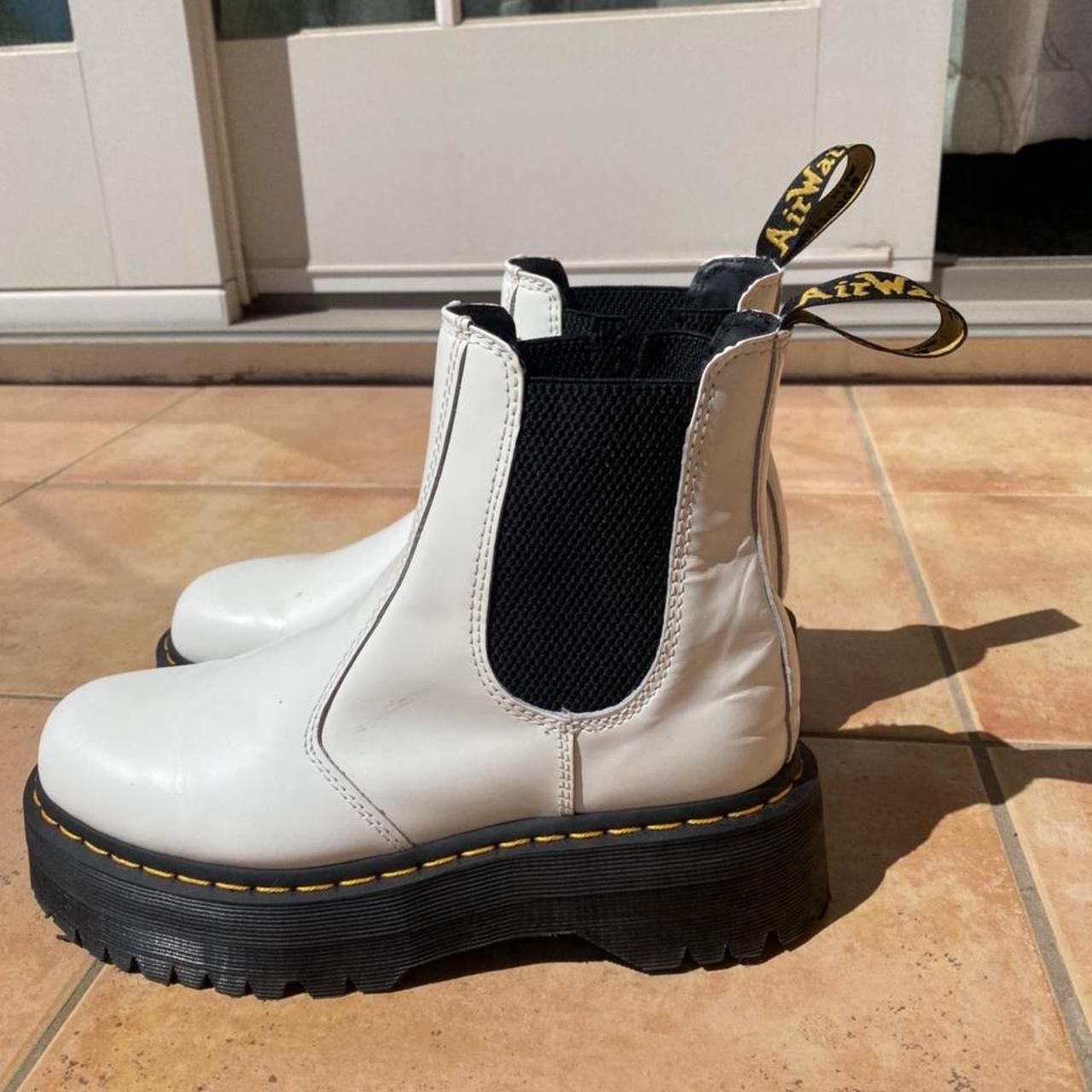 white platform chelsea docs