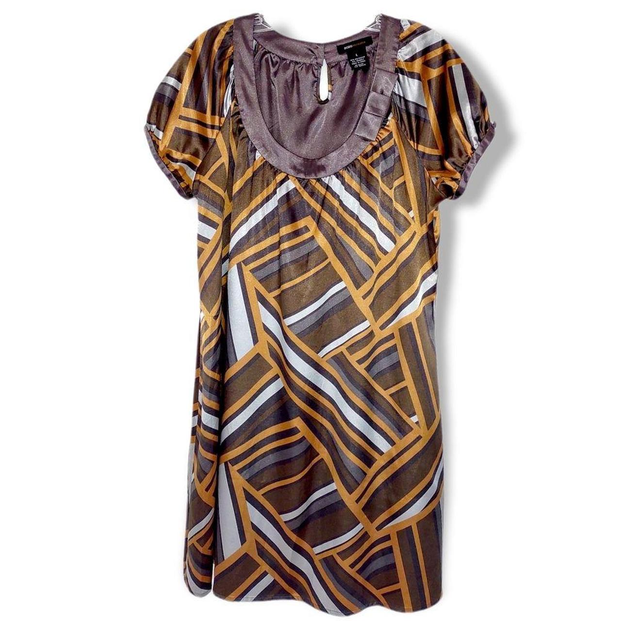 BCBG Maxazria Brown gold bronze white geometric Depop