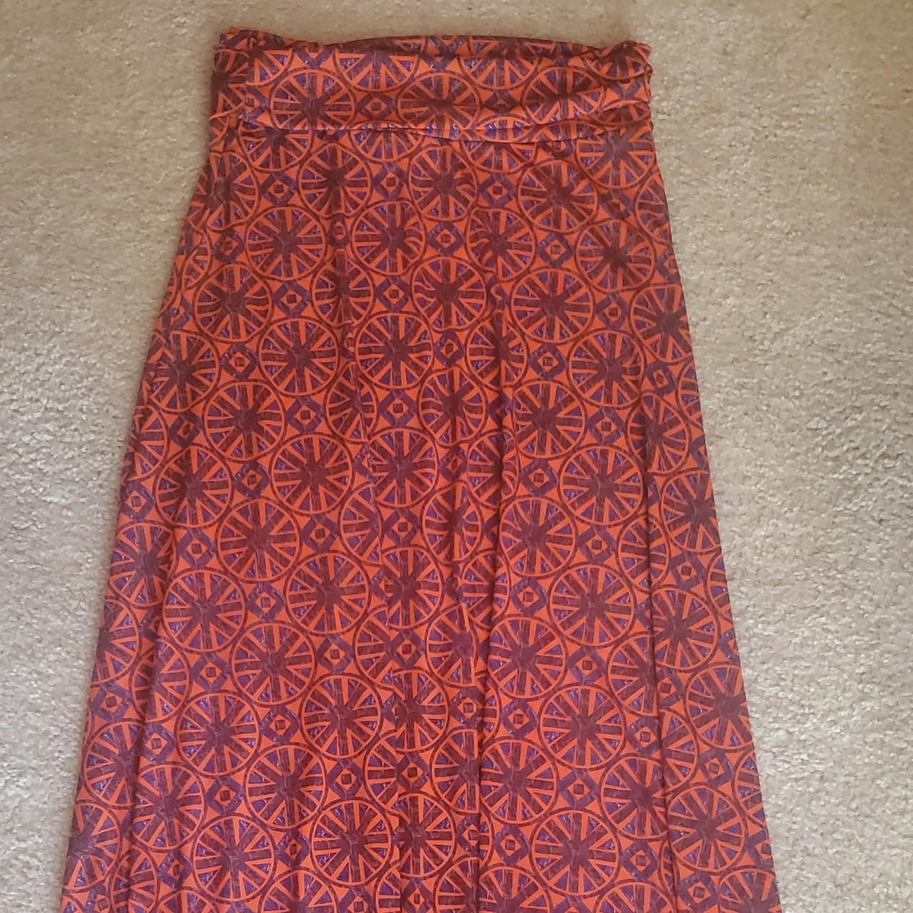 Orange & purple maxi skirt. Very pretty, but it... - Depop