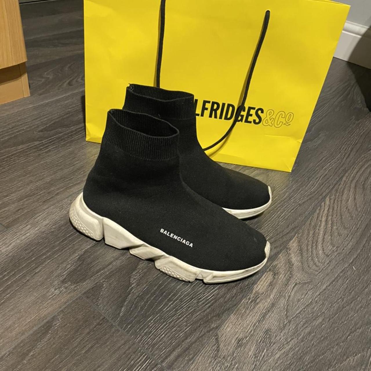 Balenciaga Runners - black and white with white... - Depop