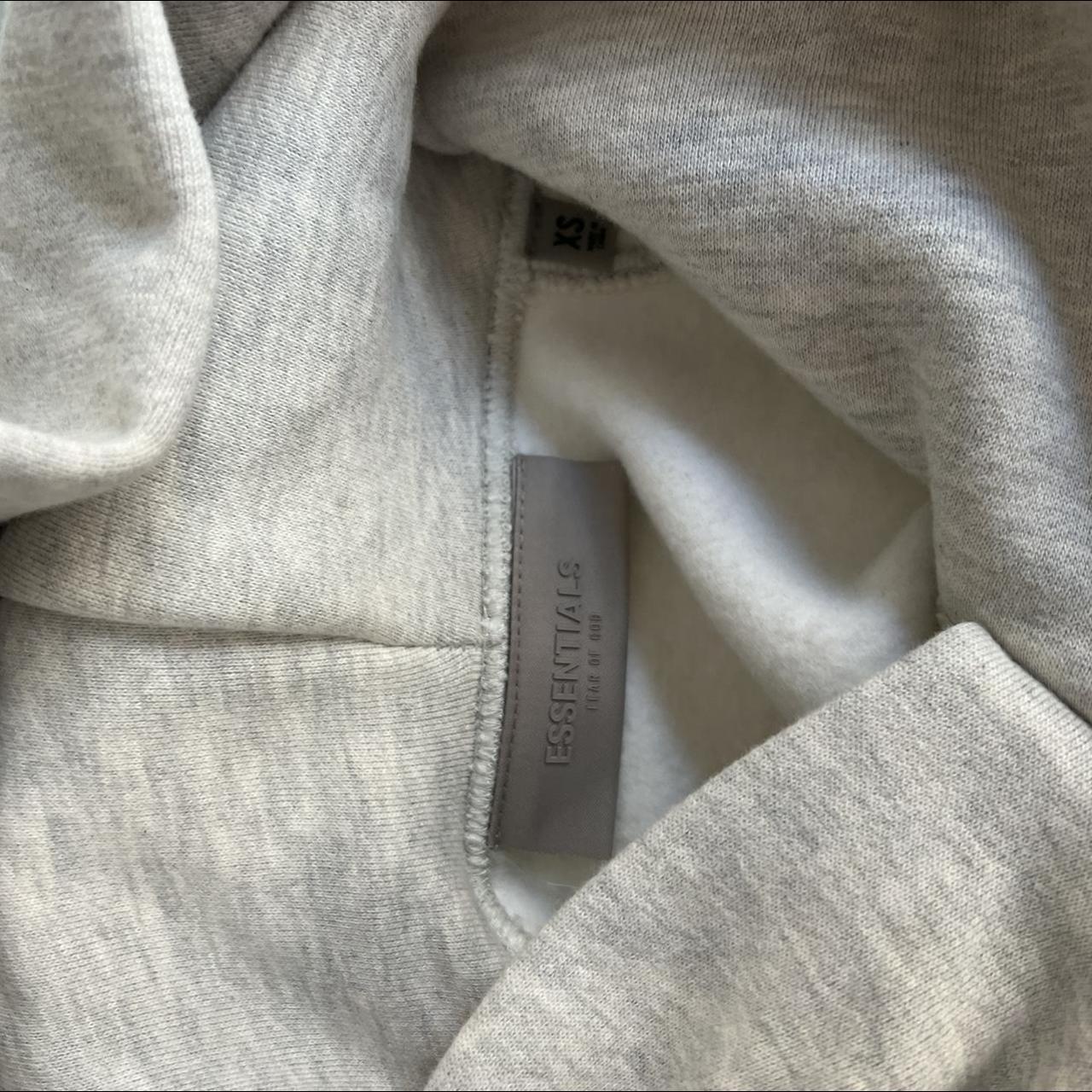 Essentials fear of god grey hoodie, never worn with... - Depop