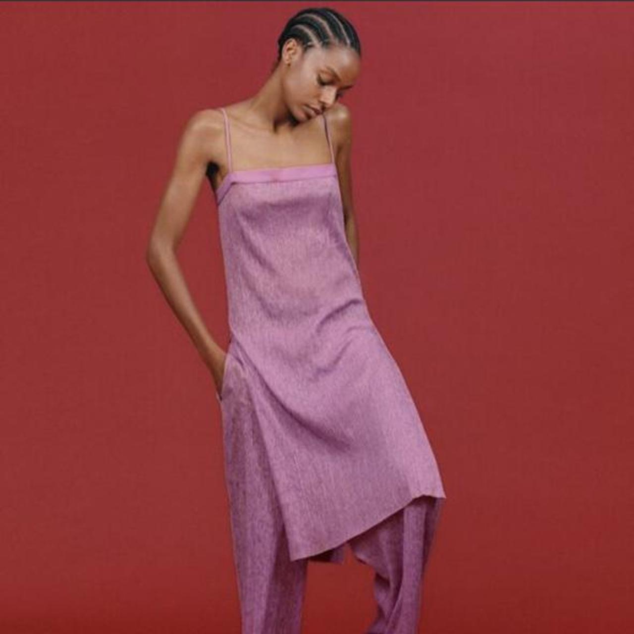 Zara Women's Pink Dress Depop