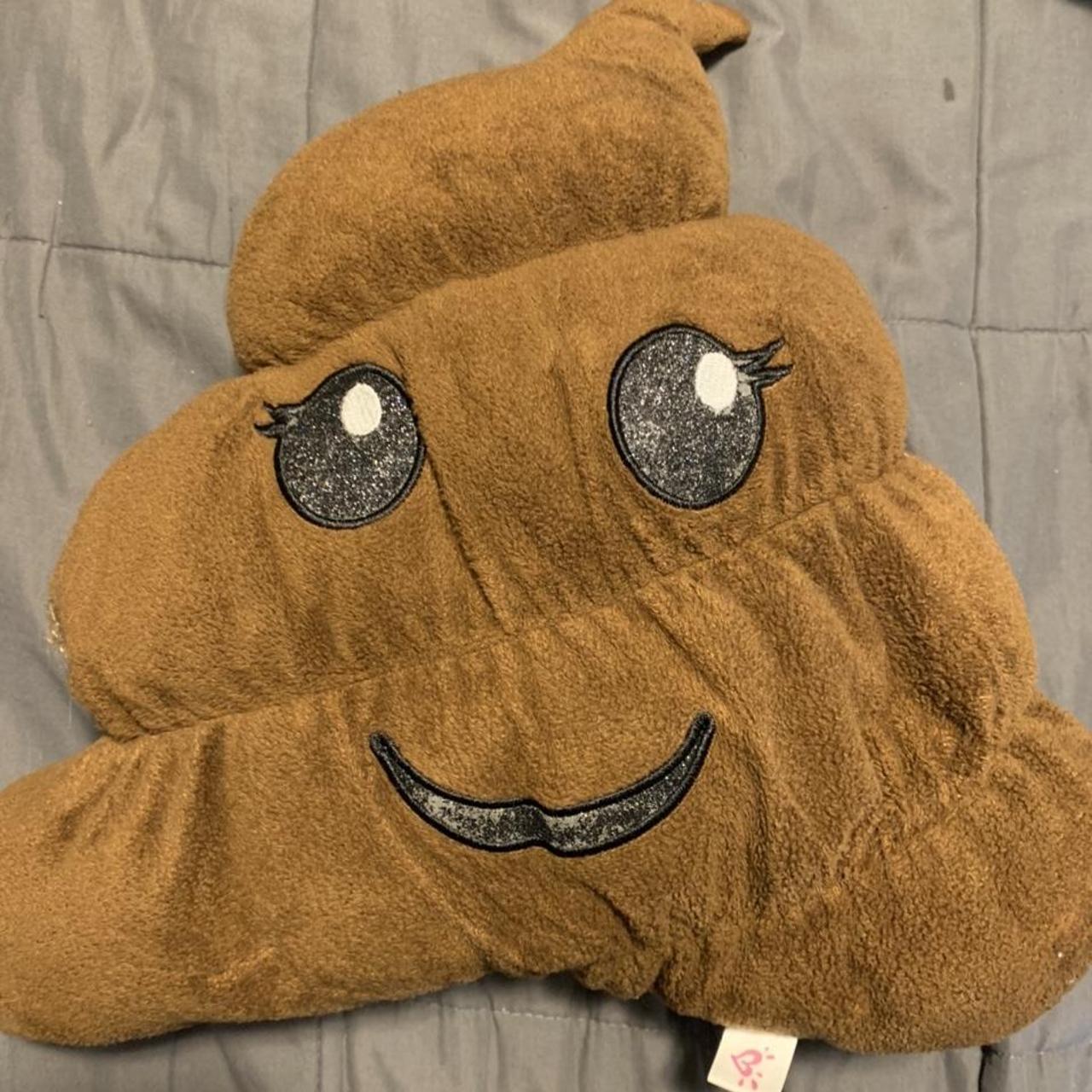 Justice Poop Emoji Pillow Material is very soft. Depop