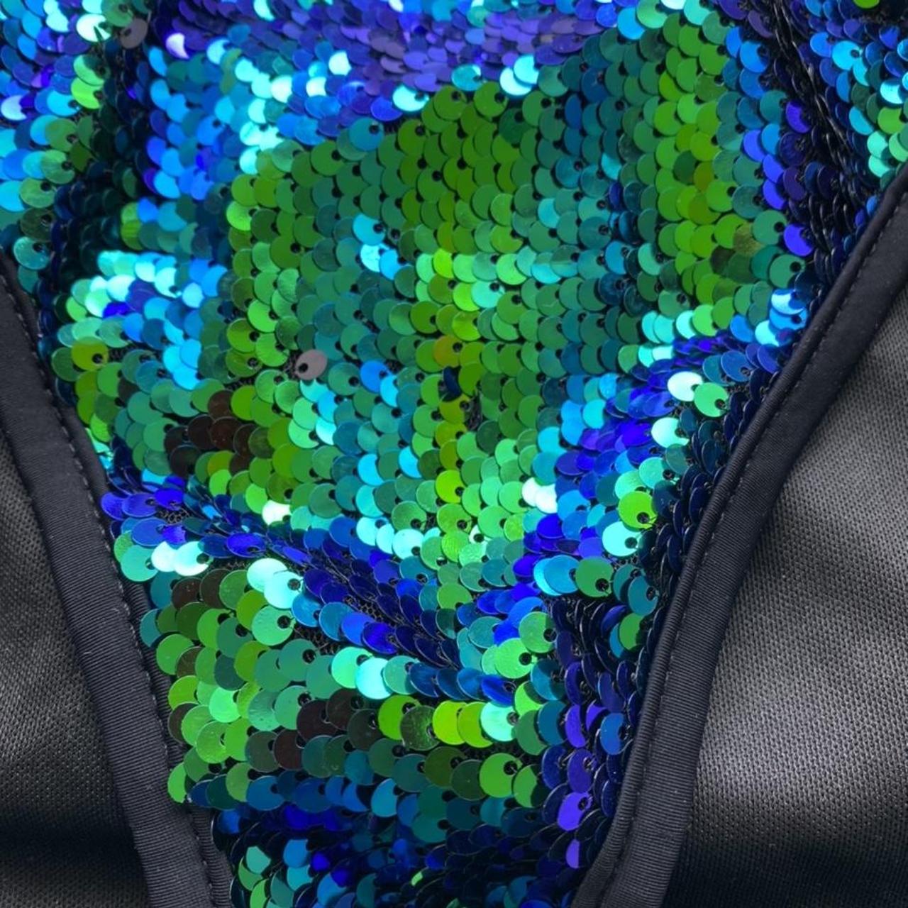 Pretty Little Things Peacock Green Sequins Bikini... Depop