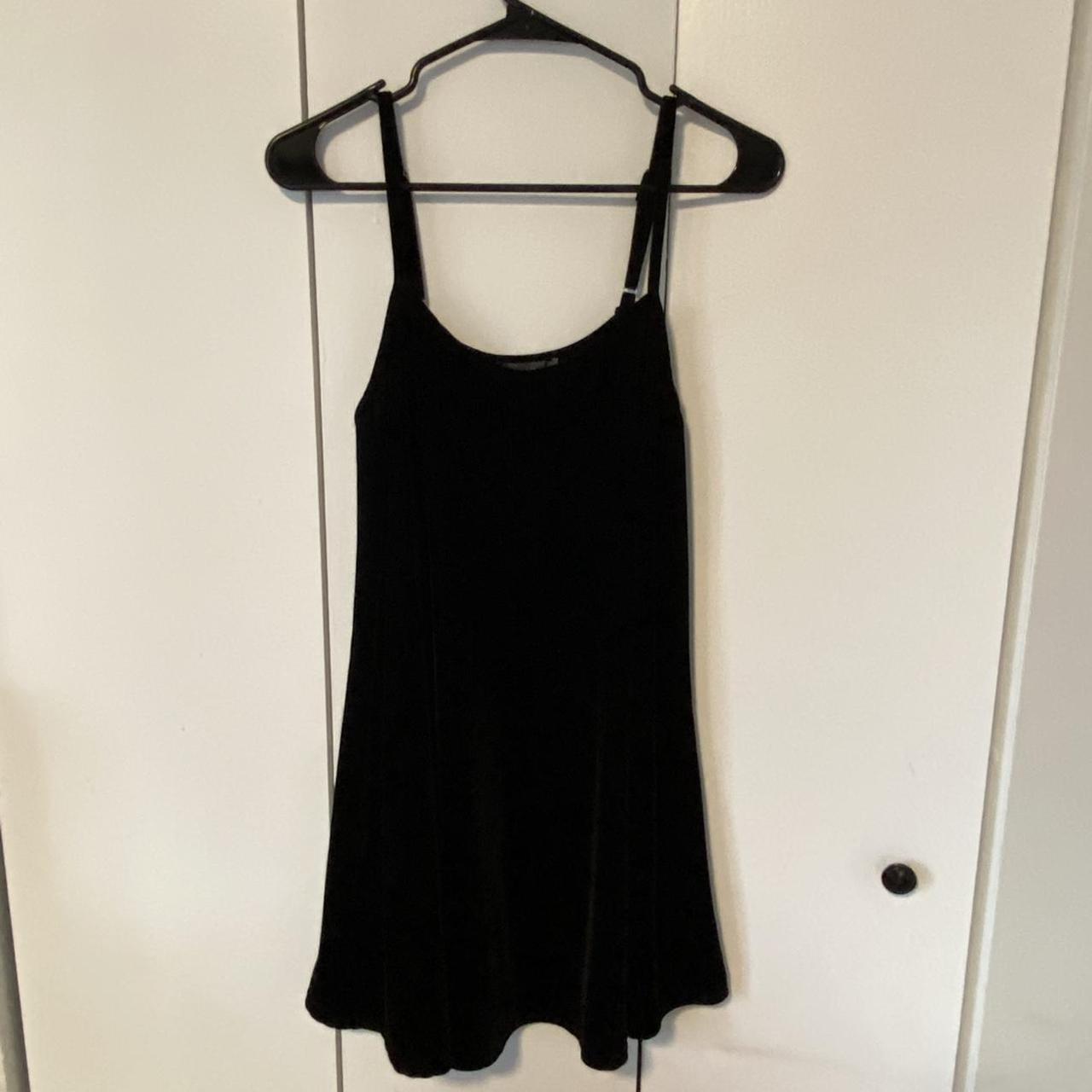 black velour mini dress #minidress #blackdress... - Depop