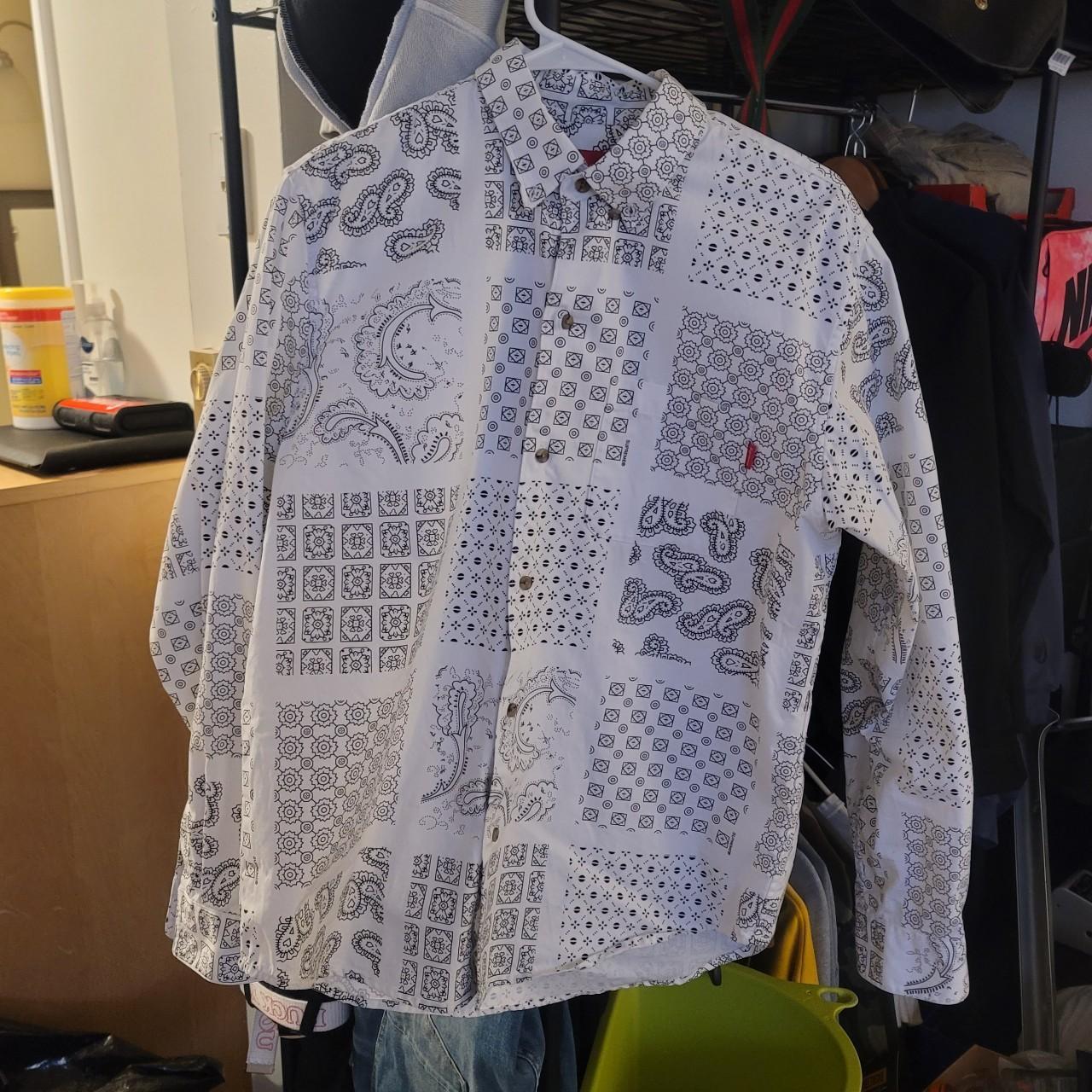 Supreme Paisley Grid Shirt supreme L 黒 ペイズリー Size Paisley