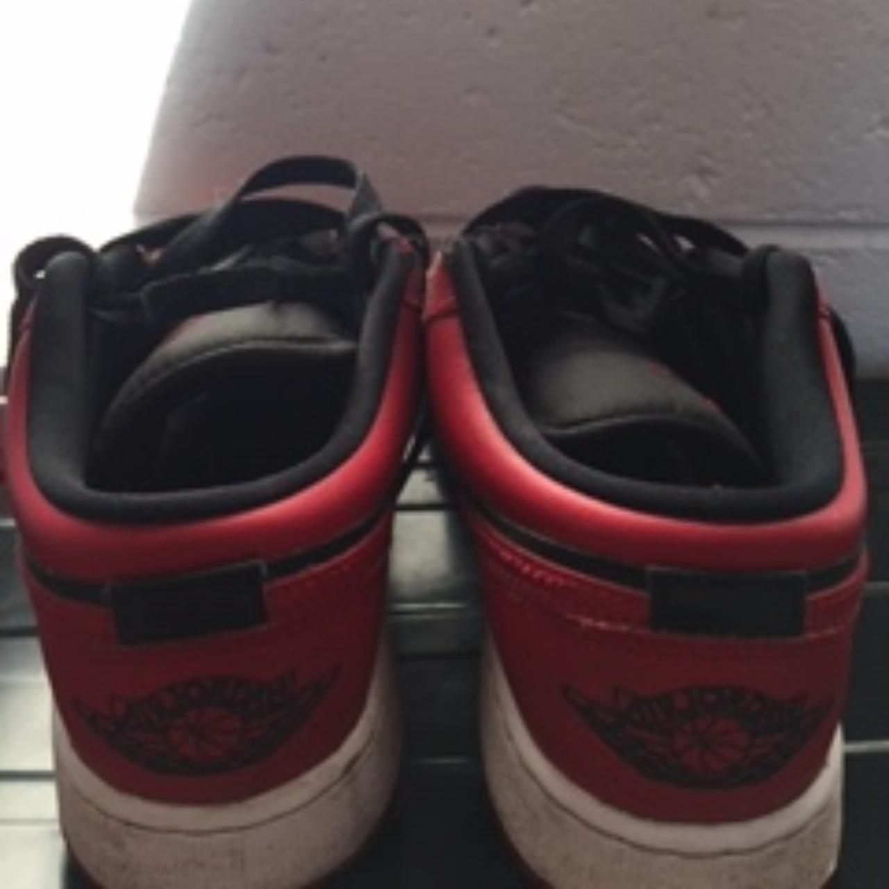 Red and black jordan 1 low sizeUS5Y great shoe for... Depop