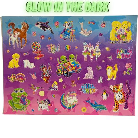 Vintage Lisa Frank Planets Glow In deals The Dark Exravaganza Sticker Sheet